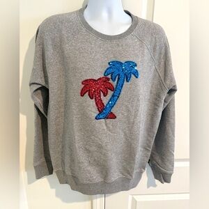 Marc Jacobs Gray Crewneck Sweater with Red and Blue Design
